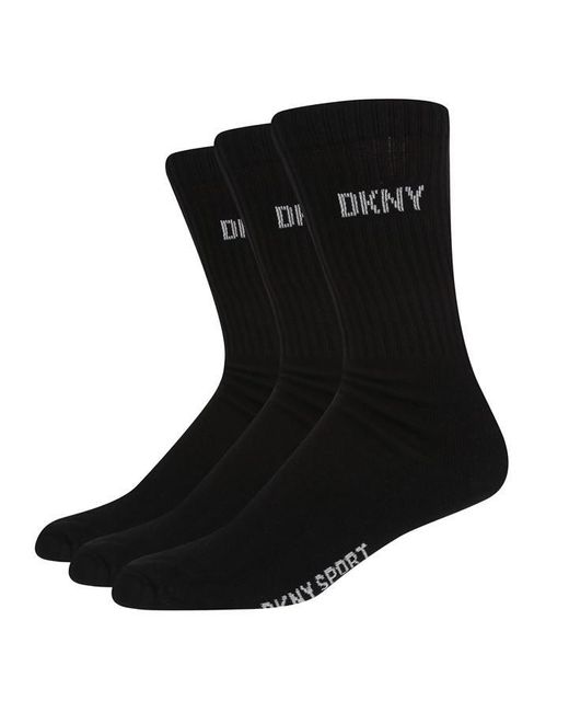 DKNY Black Ribbed 3 Pack Socks for men