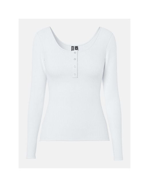 Pieces White Kitte Ls Top Ld63