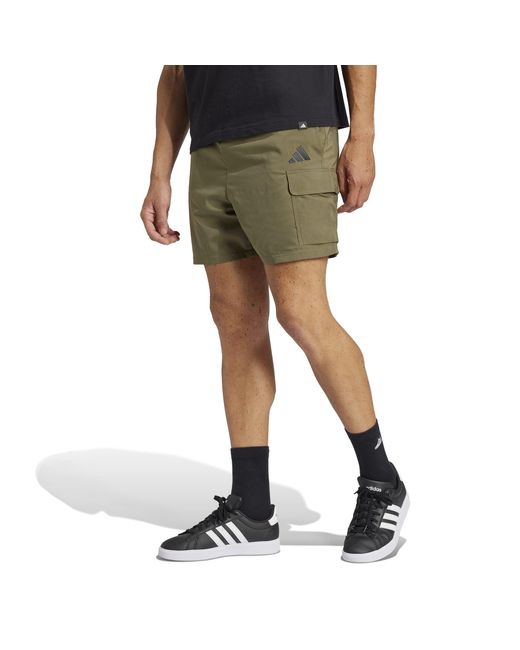 Adidas Green Essentials Small Logo Cargo Chelsea Shorts for men