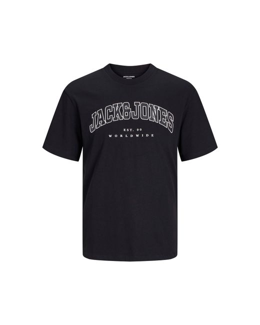 Jack & Jones Black Varsity Logo Plus Size T-Shirt for men