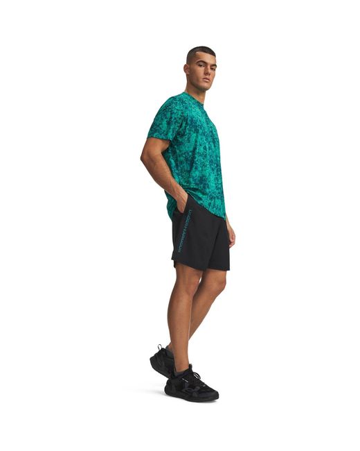 Under Armour Black Woven Graphic Shorts for men
