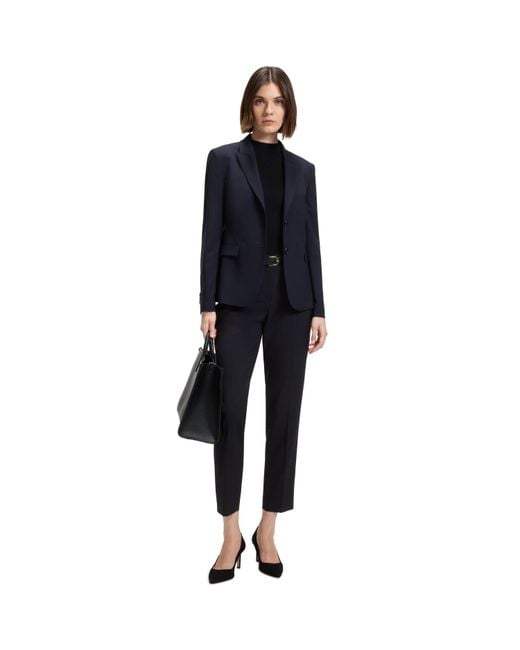 Boss Blue Tilunah Straight Leg Trousers