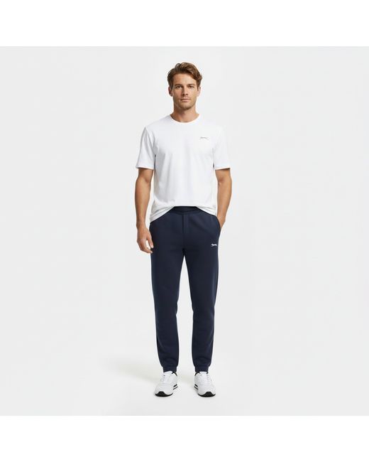 Slazenger 1881 Blue Cuffed Fleece Jogging Bottoms for men