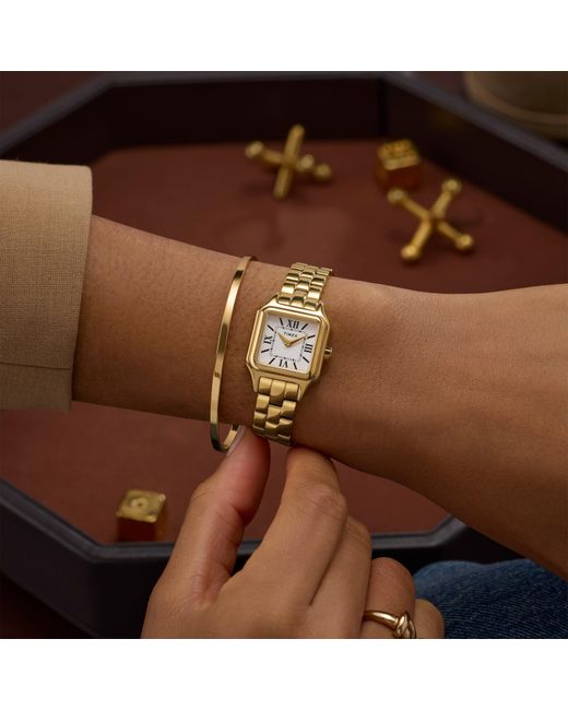 Timex Metallic Square Analogue Quartz Watch