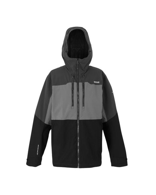 Regatta Black Maland Waterproof Hooded Jacket for men