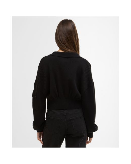 Barbour Black Gigi Knitted Bomber