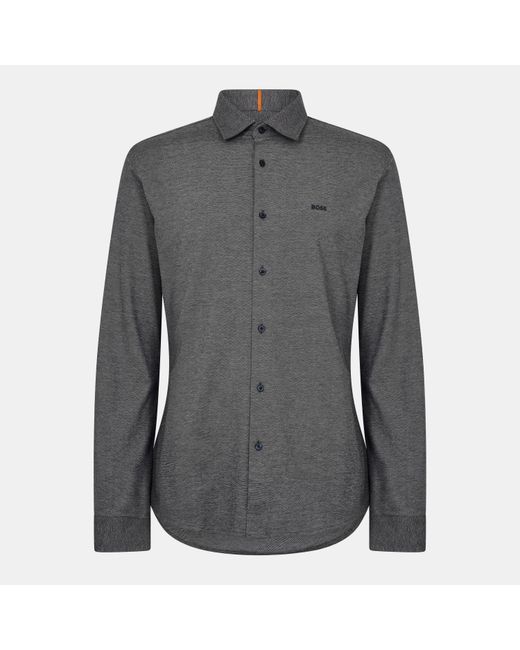 Boss Gray Long Sleeve Plain Shirt for men