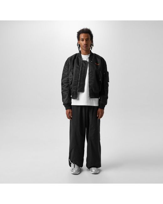Off-White c/o Virgil Abloh Black Wide-Leg Wool Trousers for men