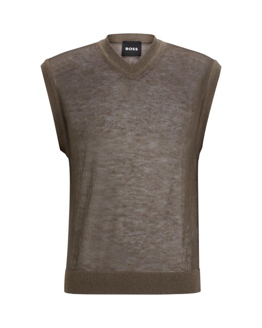 Boss Gray Knitted T-Shirt for men