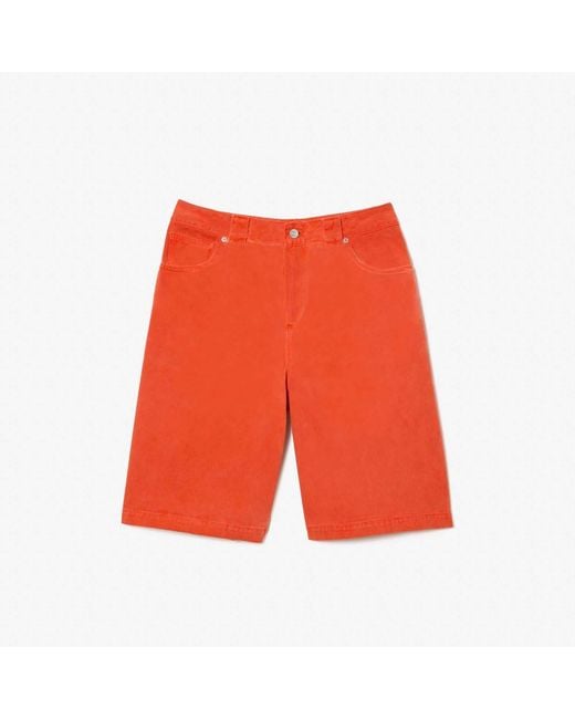 Lacoste Red Long Natural Dye Bermuda Shorts