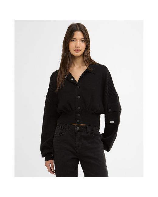 Barbour Black Gigi Knitted Bomber