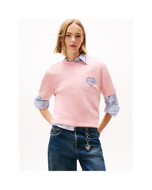 Tommy Hilfiger Pink Wash Heart Heart Graphic T-Shirt