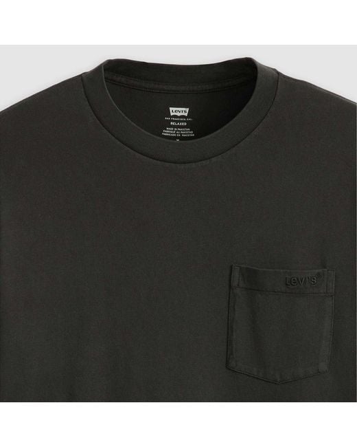 Levi's Black Authentic Pocket Long Sleeve T-Shirt for men