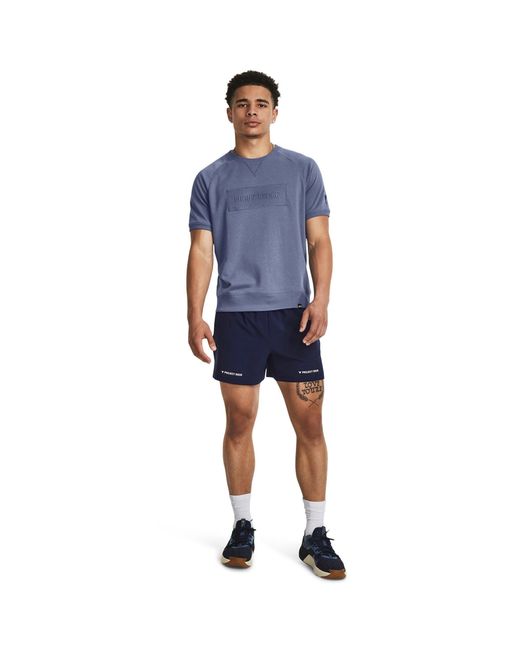 Under Armour Blue Project Rock Terry Gym Top for men