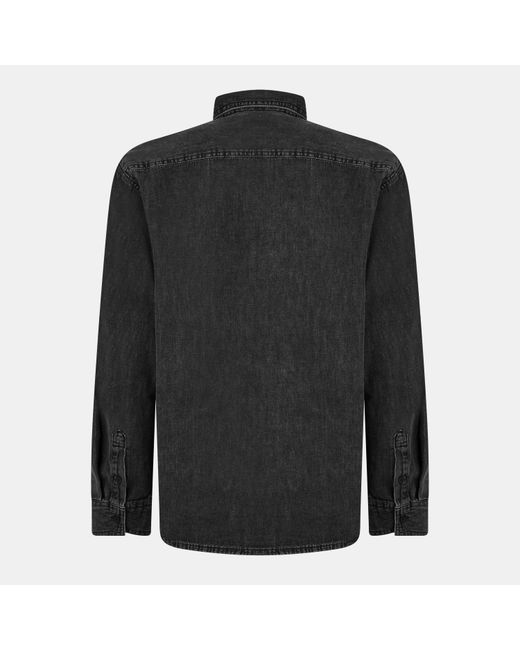 Calvin Klein Black Long Sleeve Denim Shirt for men