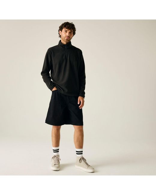 Regatta Black Micro Lightweight Half Zip Fleece for men