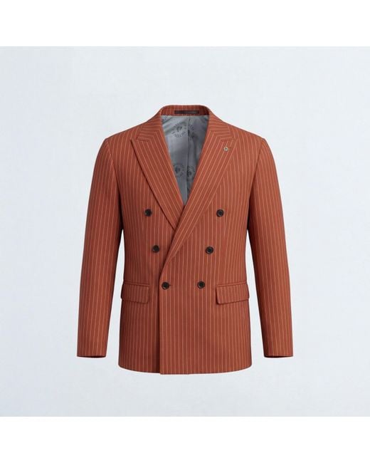 Twisted Tailor Red Syrah Double Breasted Suit Jacket for men