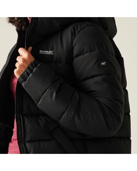 Regatta Black Aldthorn Synthetic Down Insulated Weatherproof Quilted Jacket