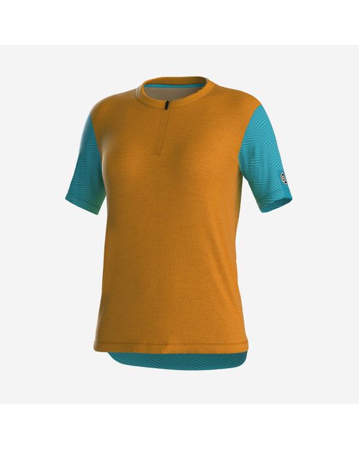 Bicycle Line Yellow Zoe Half Zip Short Sleeve Cycling Jersey