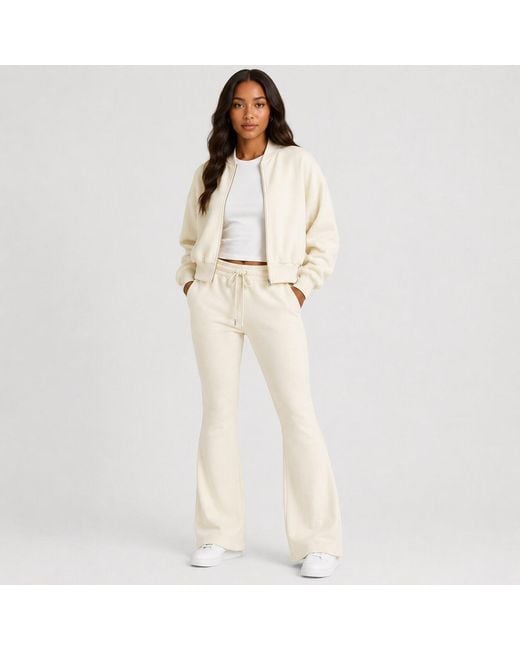 I Saw It First Natural Fleece Flare Jogger