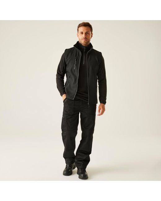 Regatta Black Navigate 2 Layer Softshell Bodywarmer for men