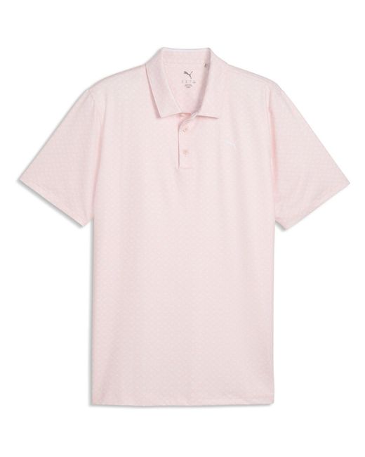 PUMA Pink Mattr Scallop Short Sleeve Polo Shirt for men