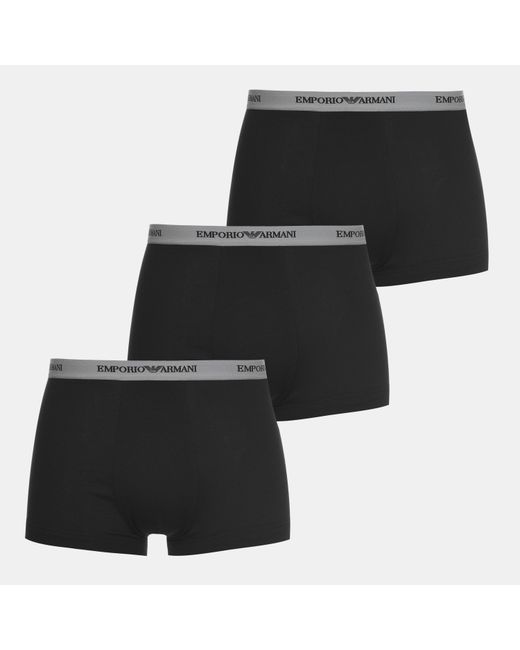 Emporio Armani Black Core 3 Pack Boxer Shorts for men