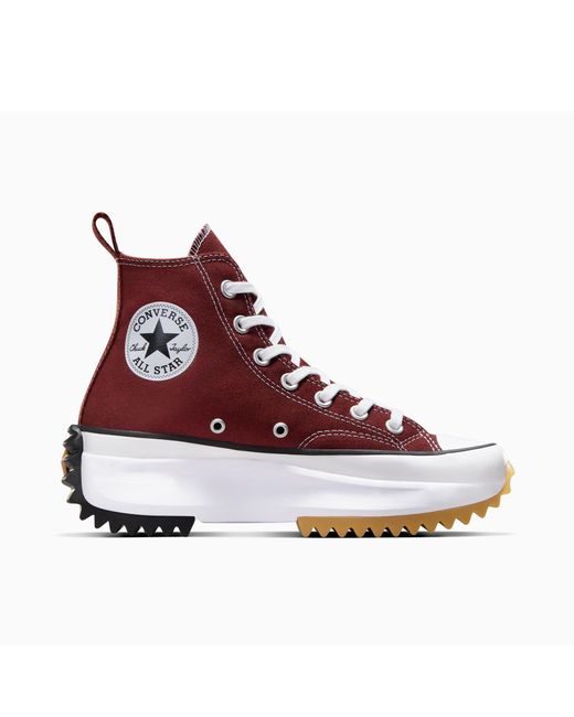 Converse Red Run Star Hike Platform Canvas High-Top Trainers