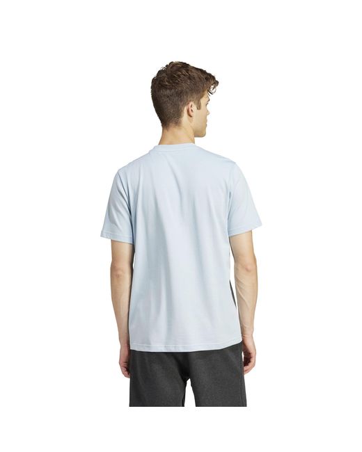 Adidas Blue Essentials Single Jersey Logo T-Shirt for men