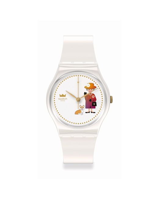 Swatch White Adults Original Analogue Quartz Watch