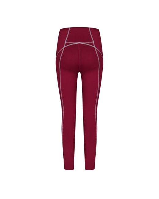 Reebok Red Workout Ready Big Logo Performance Gym Legging