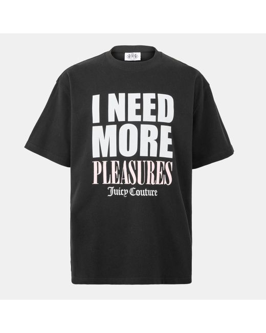 Pleasures Black X Juicy Couture Slogan T-Shirt for men