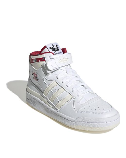Adidas Originals White Forum Mid High-Top Trainers