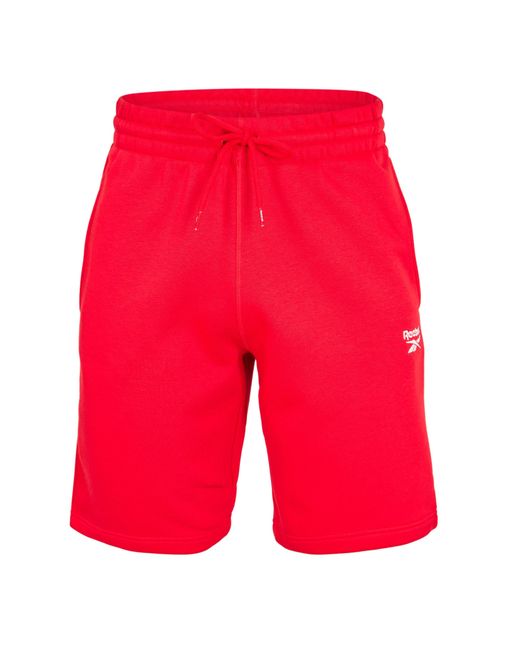 Reebok Red Identity Small Logo Fleece Jogger Shorts for men