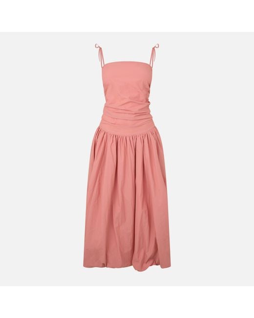 Amy Lynn Pink Alexa Puffball Fitted Bodice Peplum Dress