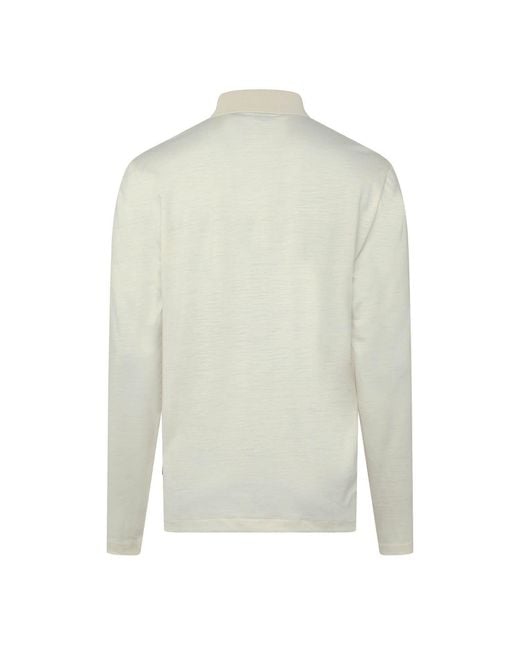 Boss White H-Pado 110 Long Sleeve Polo Shirt for men