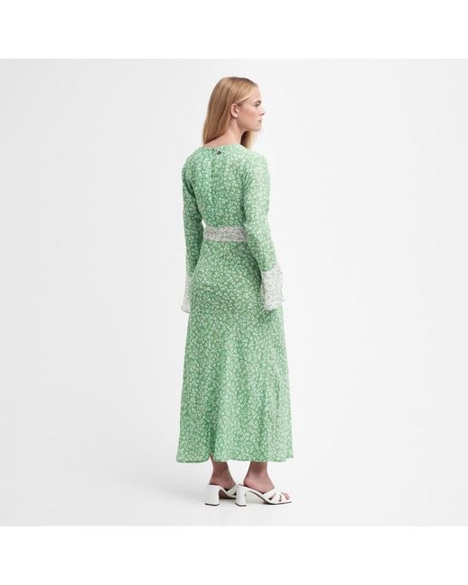 Barbour Green Sandgate Floral Maxi Dress
