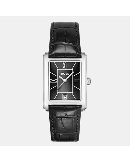 Boss Black Gents Principle Dress Watch With Leather Strap for men