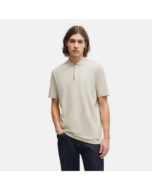 HUGO Gray Short Sleeve Polo Shirt for men