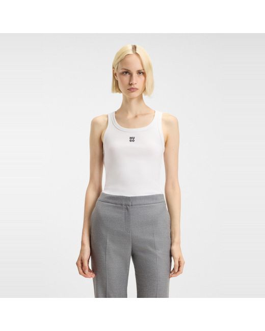HUGO White Datamia Tank Top