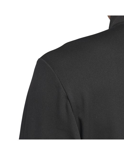 Adidas Black 3 Stripe Zip Top for men