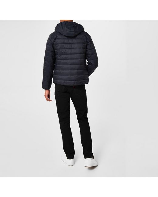 Farah Blue Meeson Hooded Long Sleeve Short Puffer Jacket for men