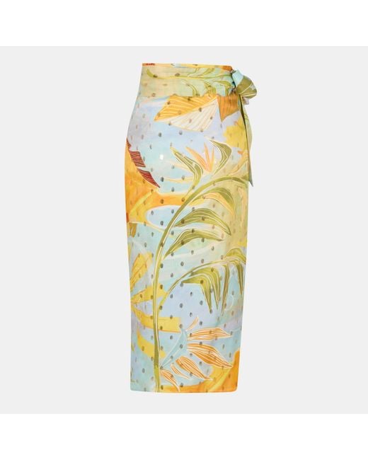 Never Fully Dressed Metallic Sky Jaspre Wrap Skirt