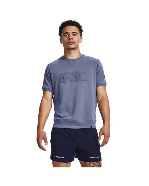 Under Armour Blue Project Rock Terry Gym Top for men