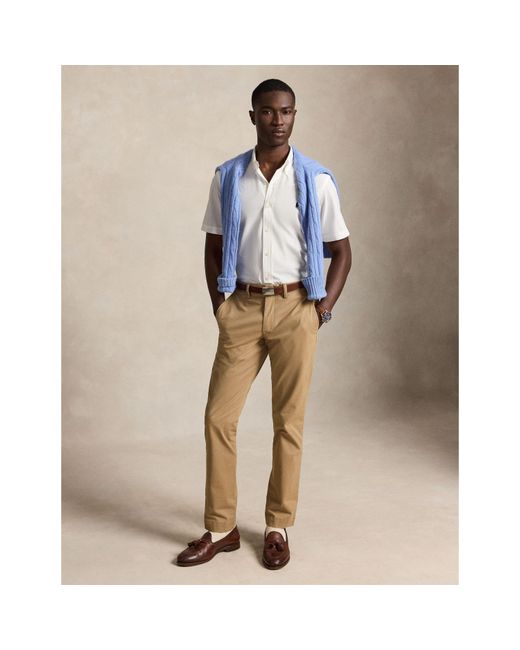 Polo Ralph Lauren White Poplin Short Sleeve Shirt for men