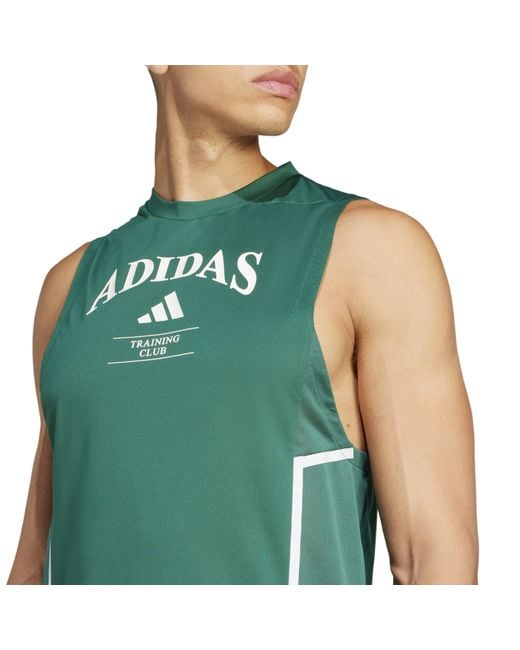 Adidas Green D4T Heri Performance Gym Vest for men