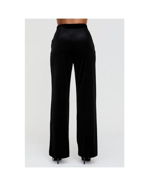 Lily and Lionel Black Valerie Straight Leg Velvet Trouser