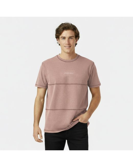 Jack Wills Pink Jw Garment Dye Regular Fit T-Shirt for men