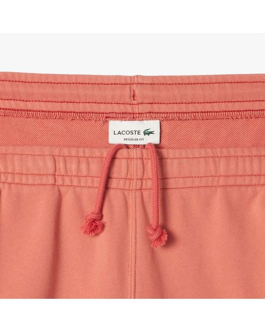 Lacoste Pink Washed Effect Printed Fleece Shorts for men