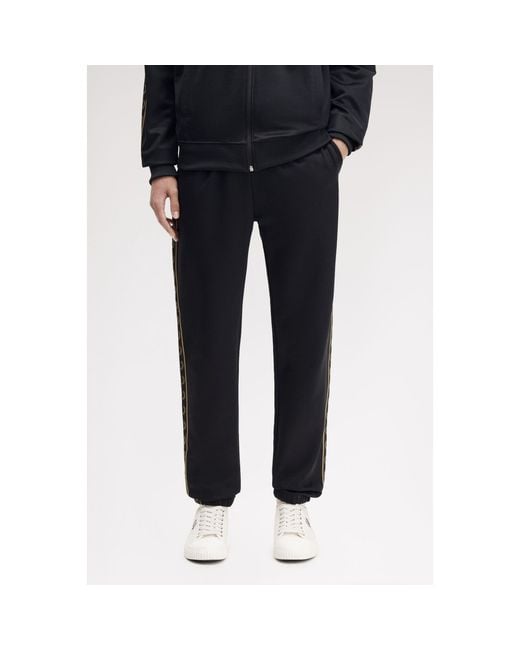 Fred Perry Black Taped Poly Tracksuits for men